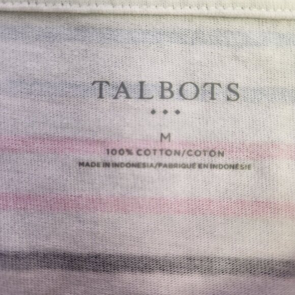 Talbots Women's M Long Sleeve Multicolored Striped Pullover Top - Picture 3 of 8